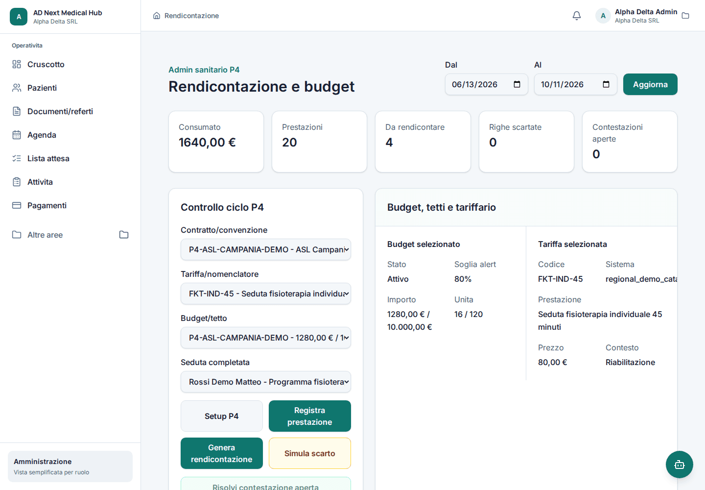 Area amministrativa sanitaria di Medical Suite